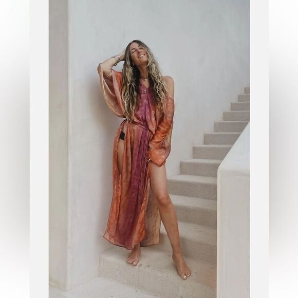 Free People Jen's Pirate Booty Electric Universe Kaftan Size - Picture 5 of 8